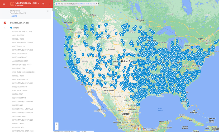 Gas Station and Truck Stop DEF Locator