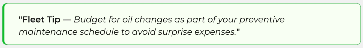 Fleet Tip Semi Truck Oil Change Cost